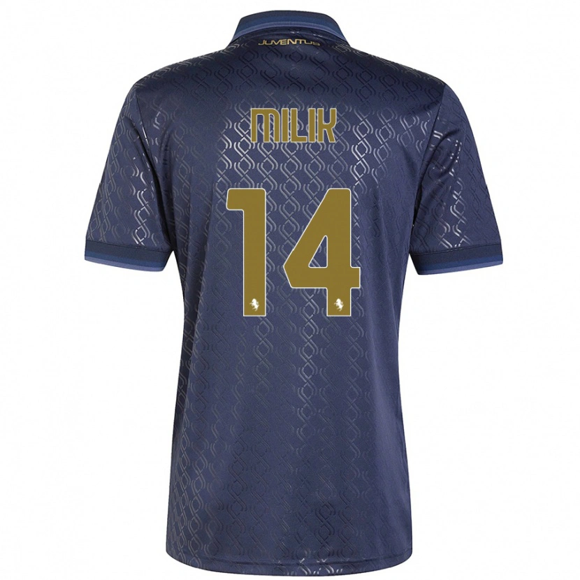 Danxen Homme Maillot Arkadiusz Milik #14 Bleu Marine Troisieme 2024/25 T-Shirt