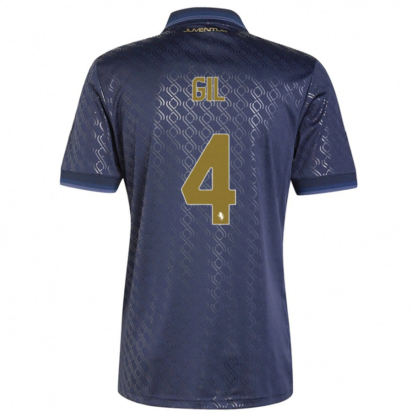 Danxen Homme Maillot Javier Gil #4 Bleu Marine Troisieme 2024/25 T-Shirt