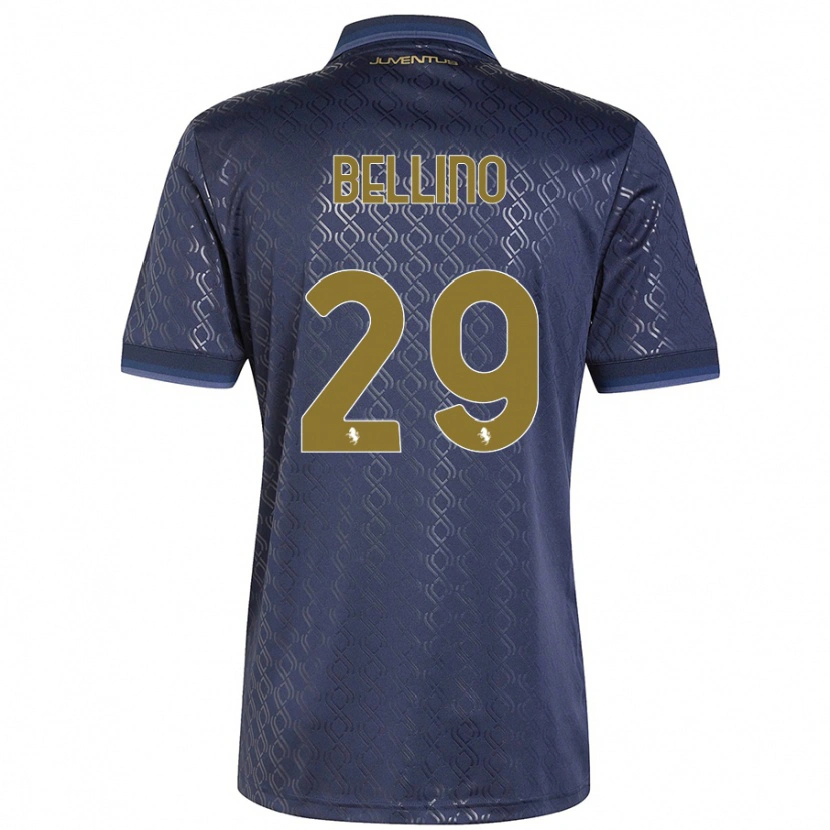 Danxen Homme Maillot Filippo Bellino #29 Bleu Marine Troisieme 2024/25 T-Shirt