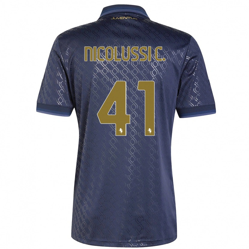 Danxen Homme Maillot Hans Nicolussi Caviglia #41 Bleu Marine Troisieme 2024/25 T-Shirt