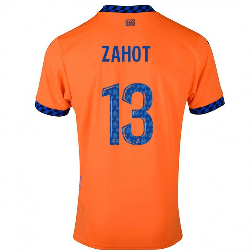 Danxen Homme Maillot Sarah Zahot #13 Orange Bleu Foncé Troisieme 2024/25 T-Shirt