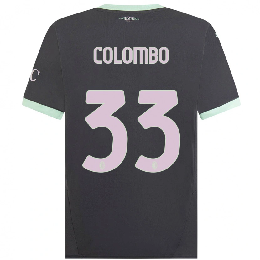 Danxen Homme Maillot Federico Colombo #33 Gris Troisieme 2024/25 T-Shirt