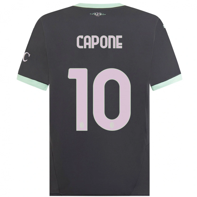 Danxen Homme Maillot Andrea Capone #10 Gris Troisieme 2024/25 T-Shirt