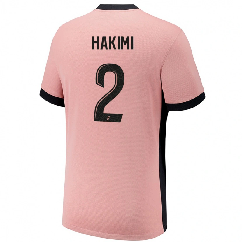 Danxen Homme Maillot Achraf Hakimi #2 Rouille Rose Troisieme 2024/25 T-Shirt