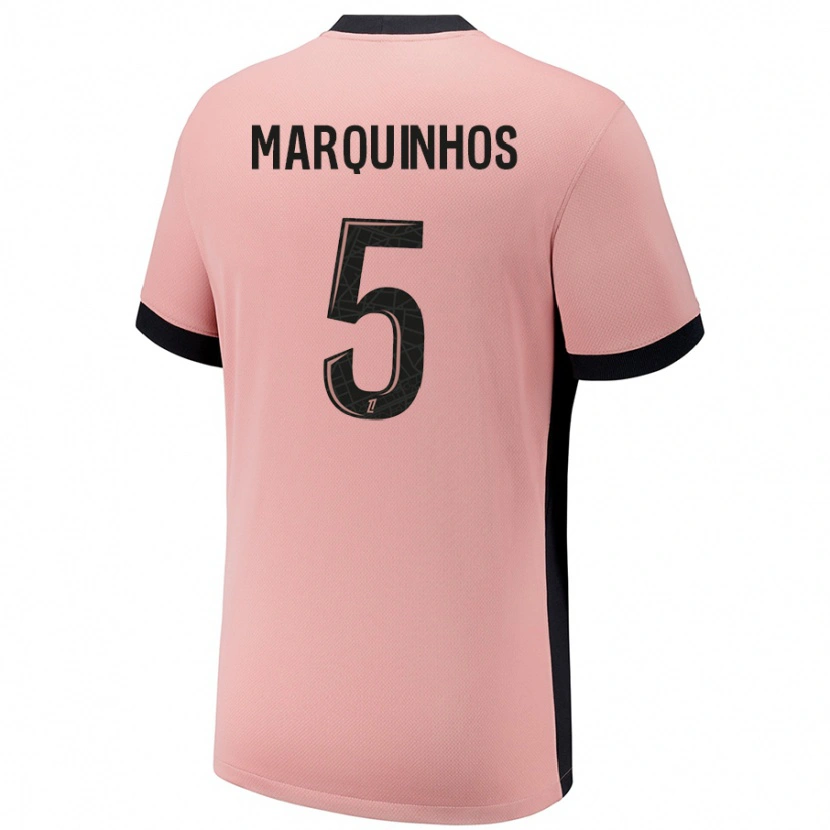 Danxen Homme Maillot Marquinhos #5 Rouille Rose Troisieme 2024/25 T-Shirt