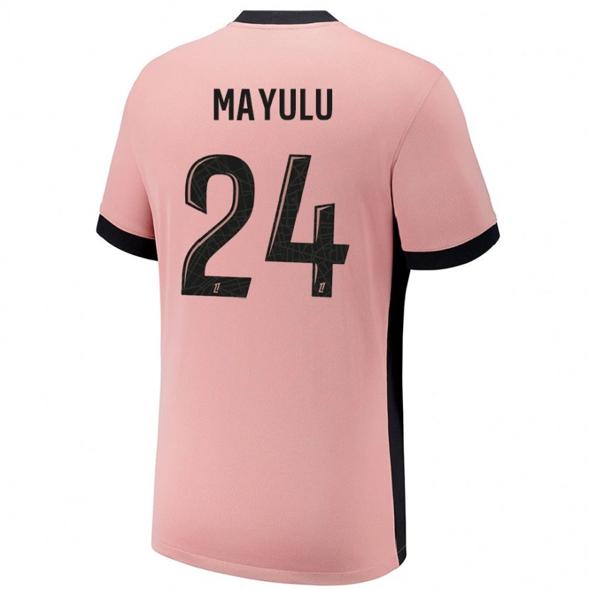 Danxen Homme Maillot Senny Mayulu #24 Rouille Rose Troisieme 2024/25 T-Shirt