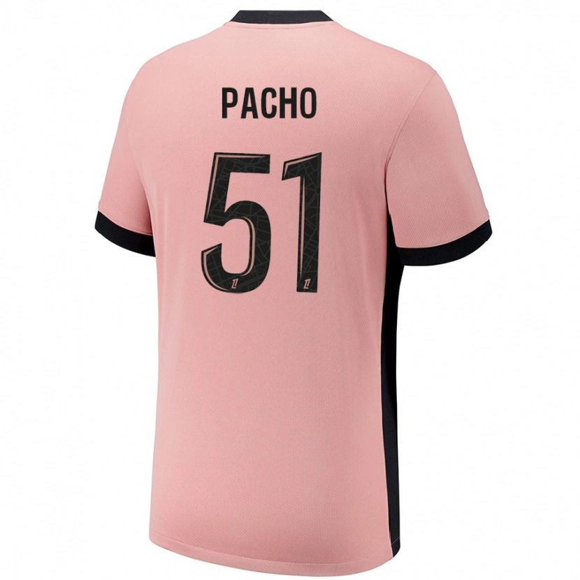 Danxen Homme Maillot Willian Pacho #51 Rouille Rose Troisieme 2024/25 T-Shirt