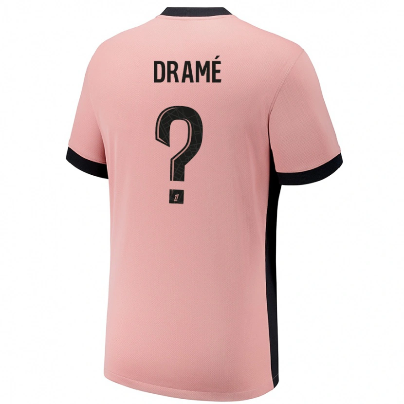 Danxen Homme Maillot Abdou Dramé #0 Rouille Rose Troisieme 2024/25 T-Shirt