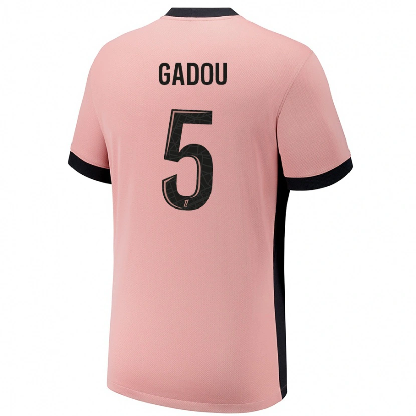 Danxen Homme Maillot Joane Gadou #5 Rouille Rose Troisieme 2024/25 T-Shirt