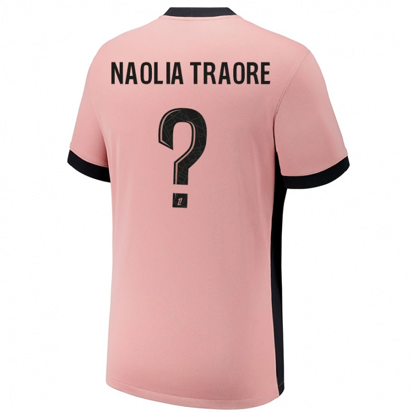 Danxen Homme Maillot Naolia Traore #0 Rouille Rose Troisieme 2024/25 T-Shirt