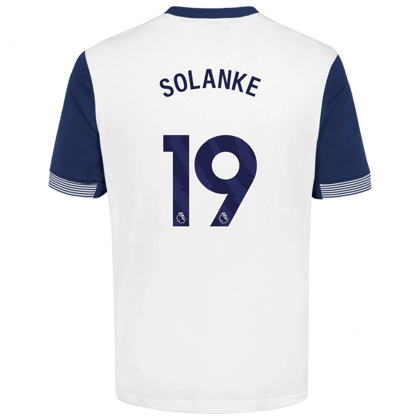 Danxen Femme Maillot Dominic Solanke #19 Blanc Bleu Tenues Domicile 2024/25 T-Shirt