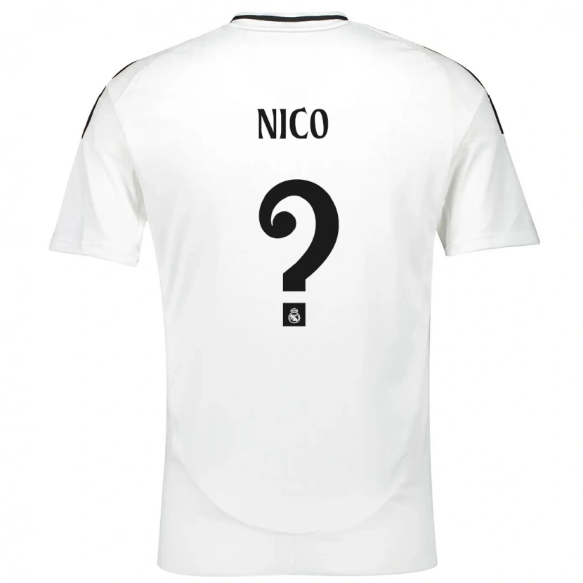 Danxen Femme Maillot Nico Sánchez #0 Blanc Tenues Domicile 2024/25 T-Shirt