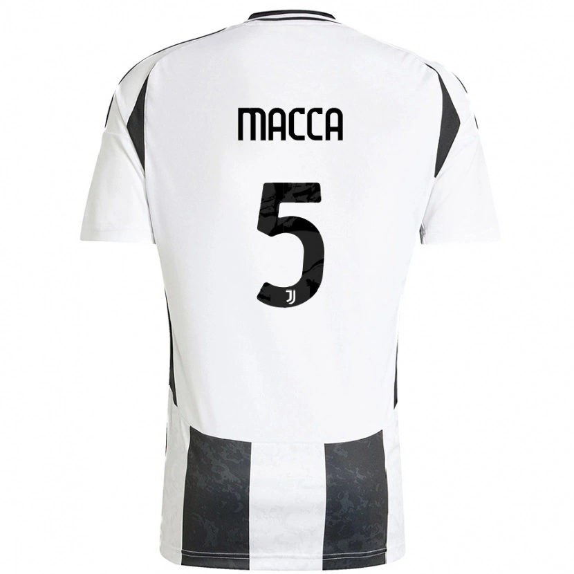 Danxen Femme Maillot Federico Macca #5 Blanc Noir Tenues Domicile 2024/25 T-Shirt