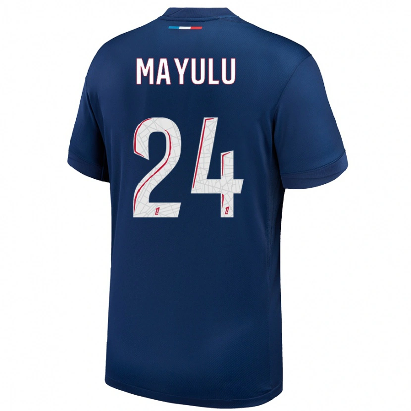 Danxen Femme Maillot Senny Mayulu #24 Bleu Marine Blanc Tenues Domicile 2024/25 T-Shirt