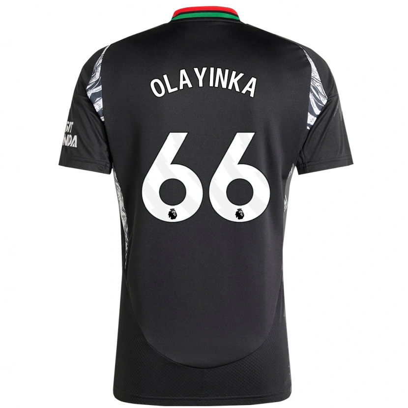 Danxen Femme Maillot James Olayinka #66 Noir Tenues Extérieur 2024/25 T-Shirt