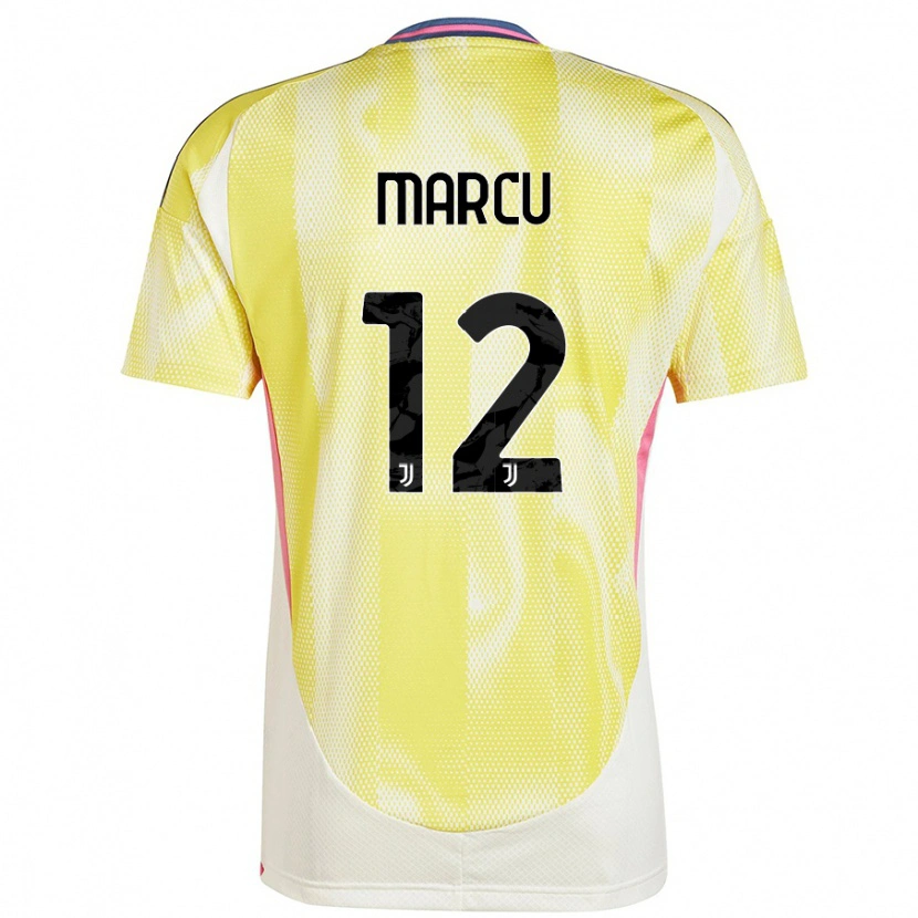 Danxen Femme Maillot Alessio Marcu #12 Jaune Solaire Tenues Extérieur 2024/25 T-Shirt