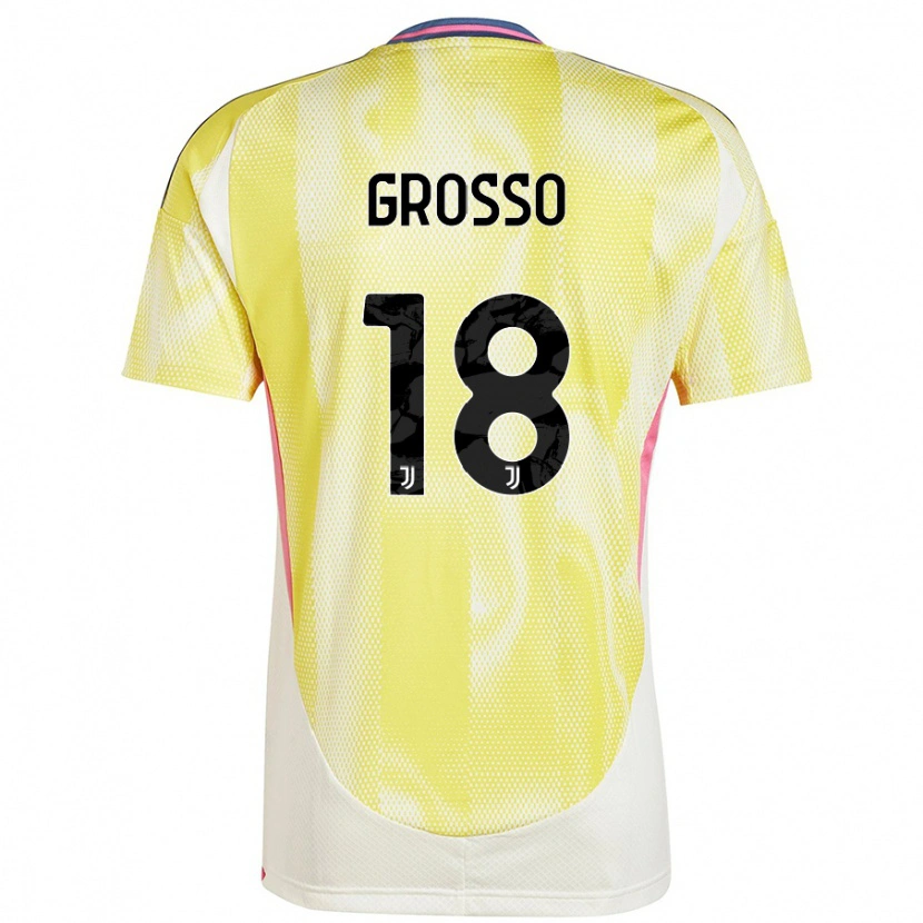 Danxen Femme Maillot Filippo Grosso #18 Jaune Solaire Tenues Extérieur 2024/25 T-Shirt