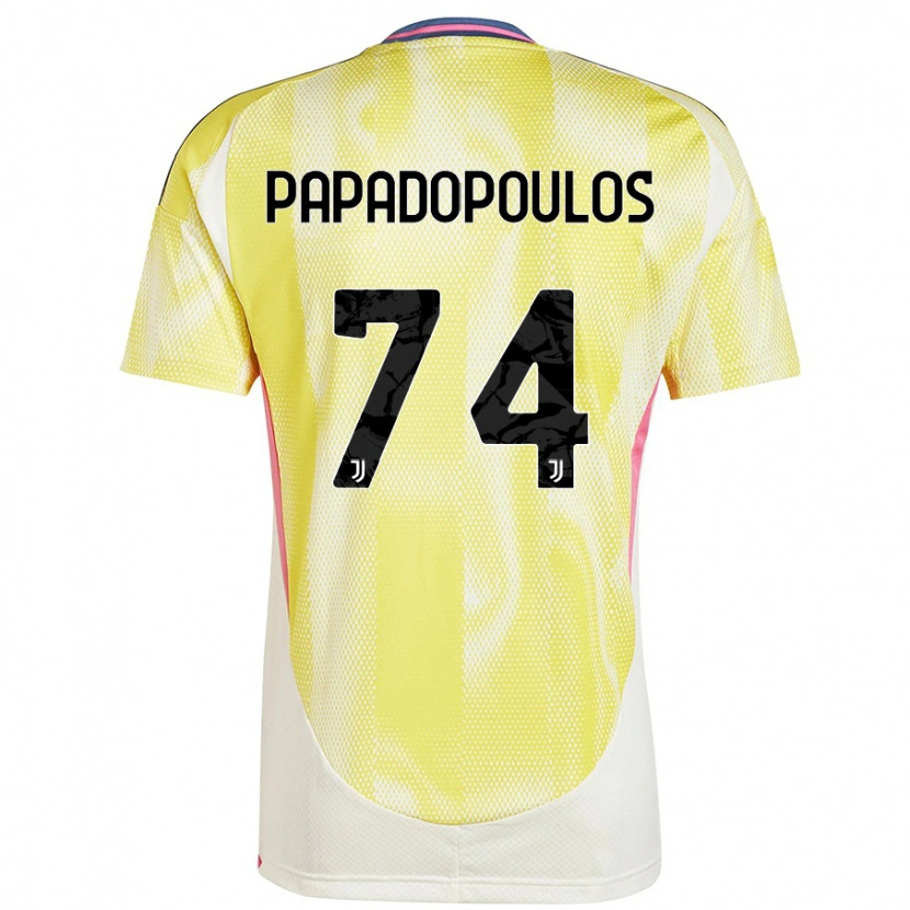 Danxen Femme Maillot Christos Papadopoulos #74 Jaune Solaire Tenues Extérieur 2024/25 T-Shirt