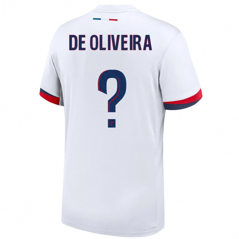 Danxen Femme Maillot Mathieu De Oliveira #0 Blanc Bleu Rouge Tenues Extérieur 2024/25 T-Shirt