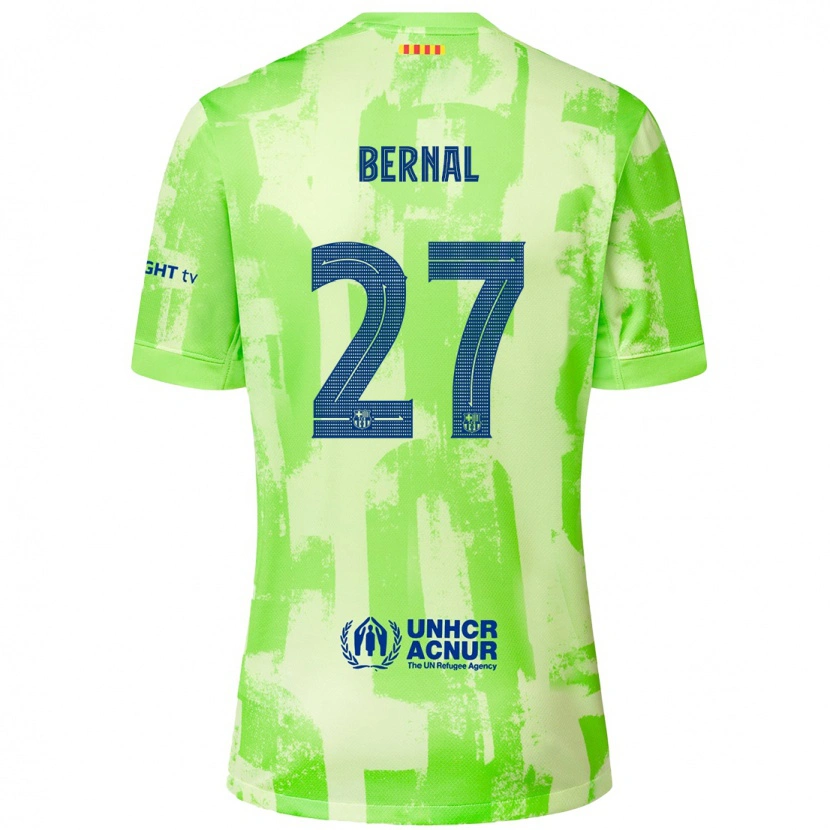 Danxen Femme Maillot Marc Bernal #27 Citron Vert Troisieme 2024/25 T-Shirt