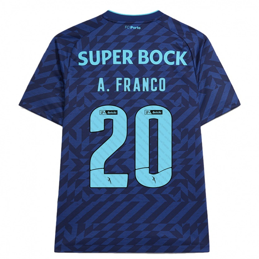 Danxen Femme Maillot André Franco #20 Bleu Marine Troisieme 2024/25 T-Shirt