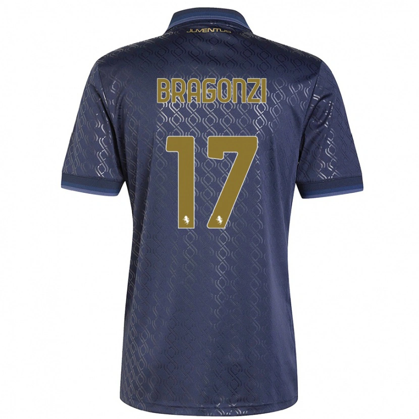 Danxen Femme Maillot Asia Bragonzi #17 Bleu Marine Troisieme 2024/25 T-Shirt