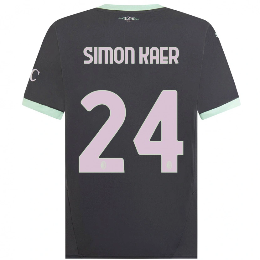 Danxen Femme Maillot Simon Kaer #24 Gris Troisieme 2024/25 T-Shirt