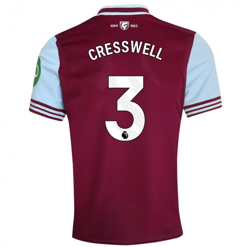 Danxen Enfant Maillot Aaron Cresswell #3 Rouge Foncé Tenues Domicile 2024/25 T-Shirt