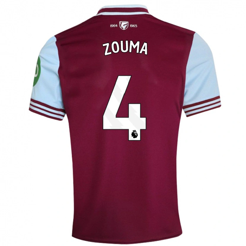 Danxen Enfant Maillot Kurt Zouma #4 Rouge Foncé Tenues Domicile 2024/25 T-Shirt