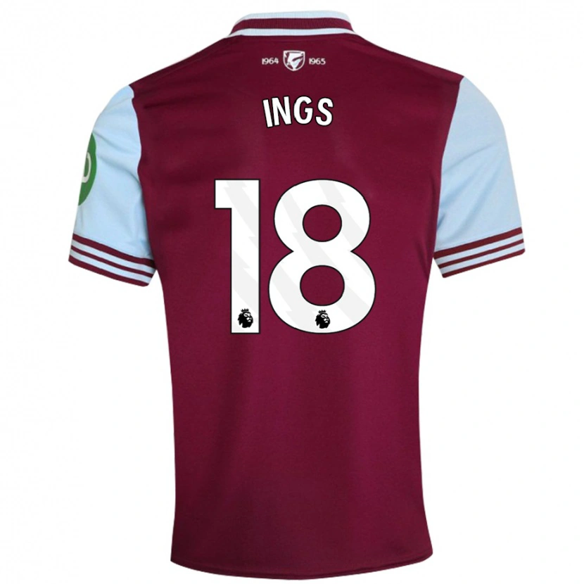 Danxen Enfant Maillot Danny Ings #18 Rouge Foncé Tenues Domicile 2024/25 T-Shirt