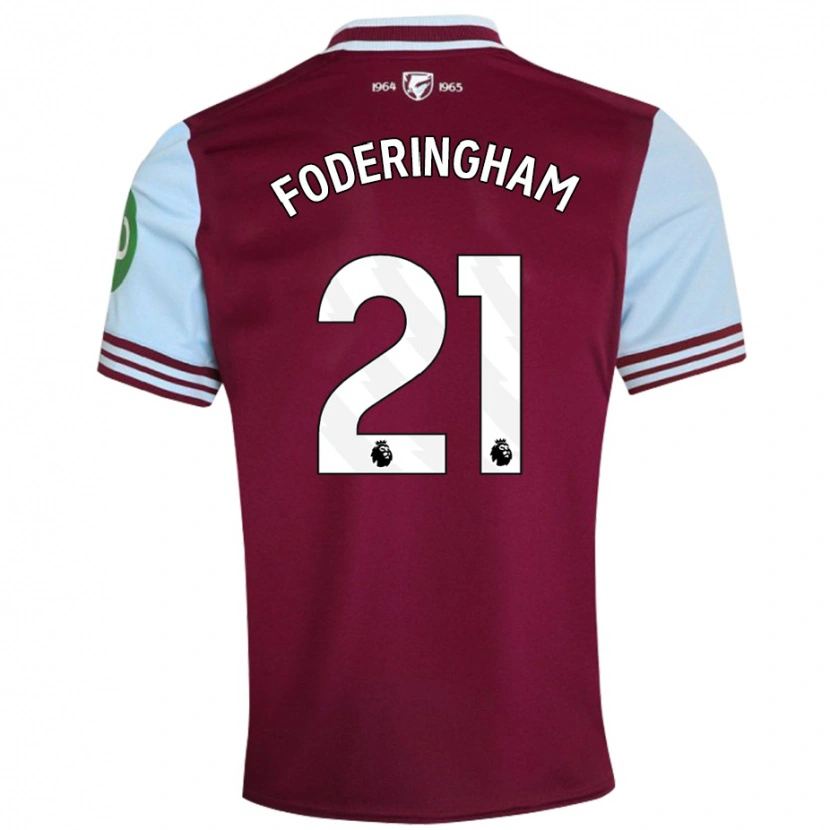 Danxen Enfant Maillot Wes Foderingham #21 Rouge Foncé Tenues Domicile 2024/25 T-Shirt