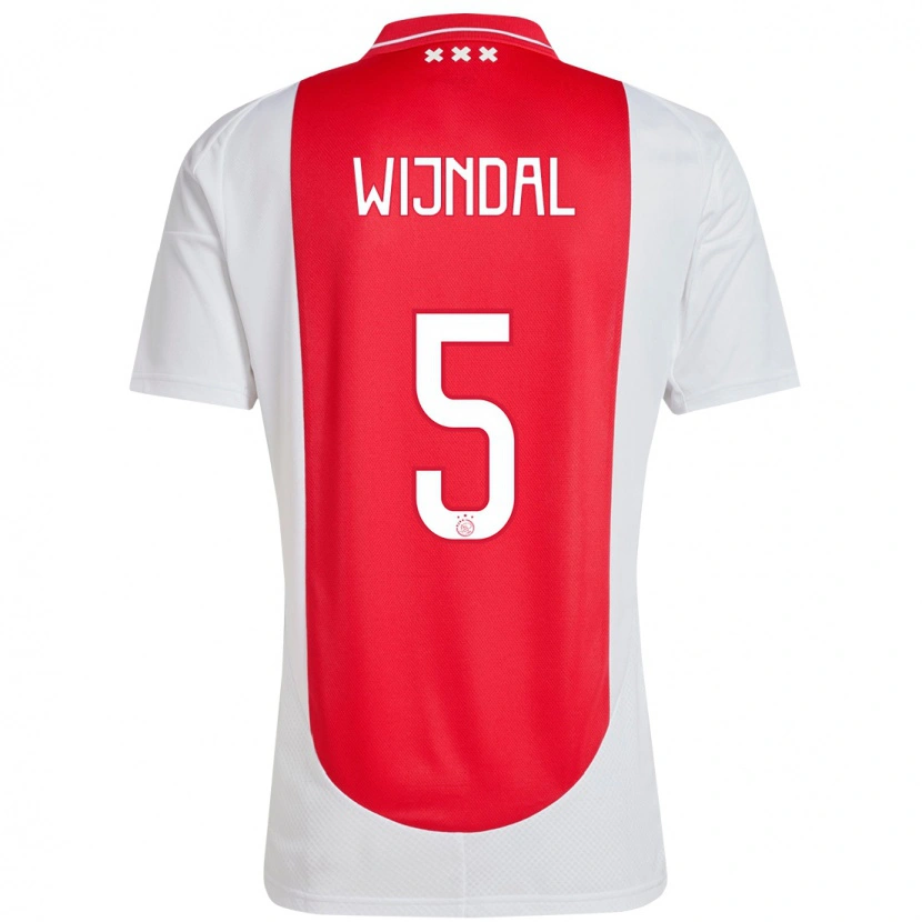 Danxen Enfant Maillot Owen Wijndal #5 Rouge Blanc Tenues Domicile 2024/25 T-Shirt