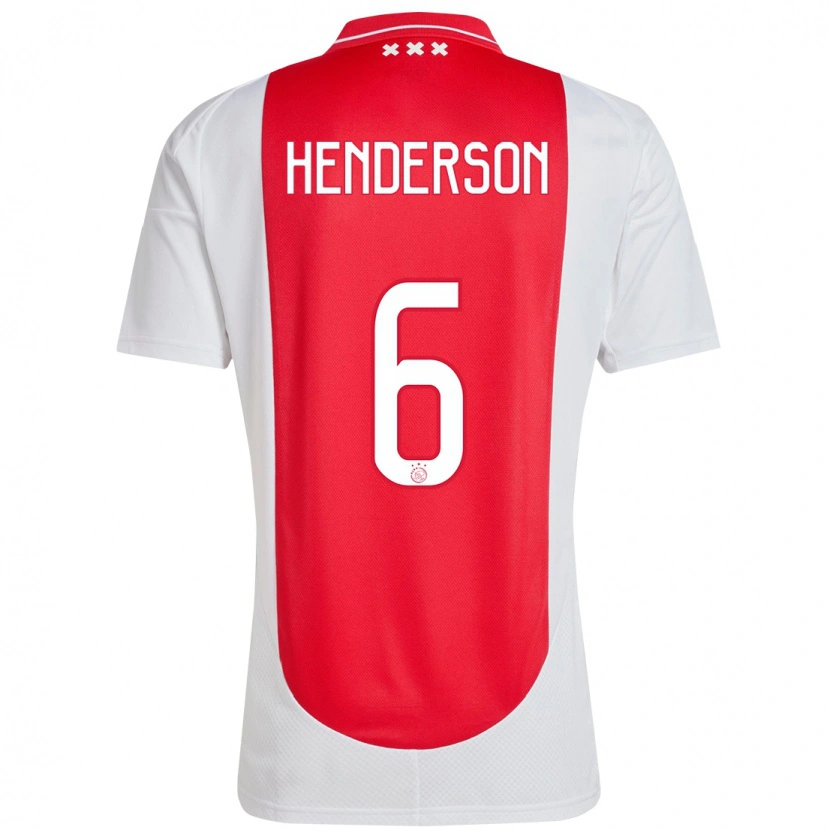 Danxen Enfant Maillot Jordan Henderson #6 Rouge Blanc Tenues Domicile 2024/25 T-Shirt