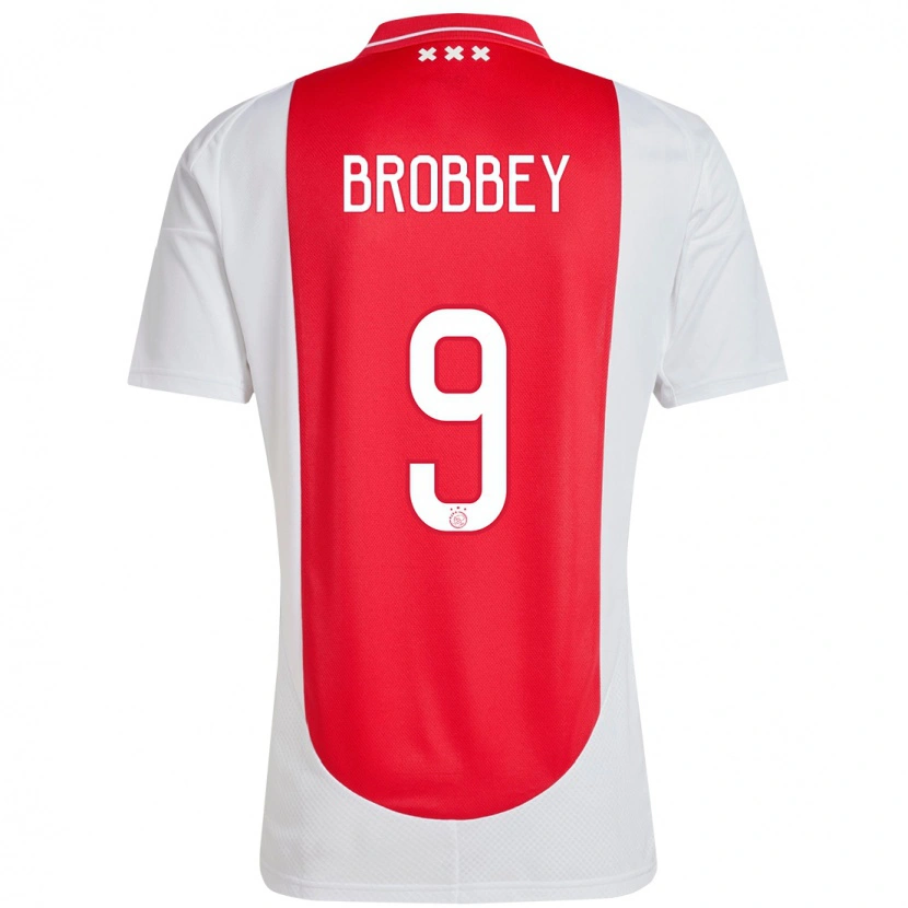 Danxen Enfant Maillot Brian Brobbey #9 Rouge Blanc Tenues Domicile 2024/25 T-Shirt