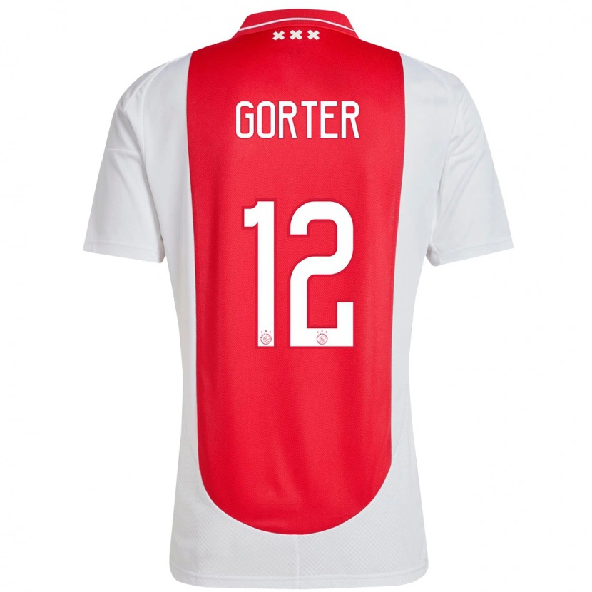 Danxen Enfant Maillot Jay Gorter #12 Rouge Blanc Tenues Domicile 2024/25 T-Shirt