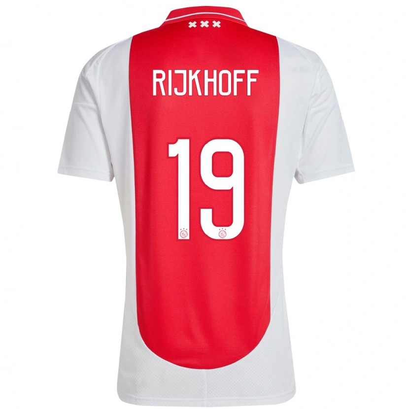 Danxen Enfant Maillot Julian Rijkhoff #19 Rouge Blanc Tenues Domicile 2024/25 T-Shirt