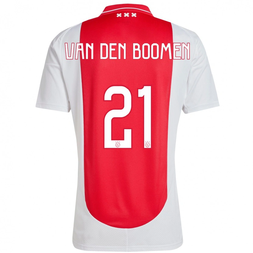 Danxen Enfant Maillot Branco Van Den Boomen #21 Rouge Blanc Tenues Domicile 2024/25 T-Shirt