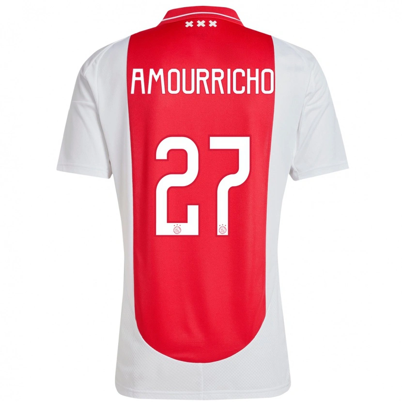 Danxen Enfant Maillot Amourricho Van Axel-Dongen #27 Rouge Blanc Tenues Domicile 2024/25 T-Shirt