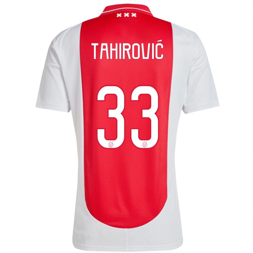 Danxen Enfant Maillot Benjamin Tahirovic #33 Rouge Blanc Tenues Domicile 2024/25 T-Shirt