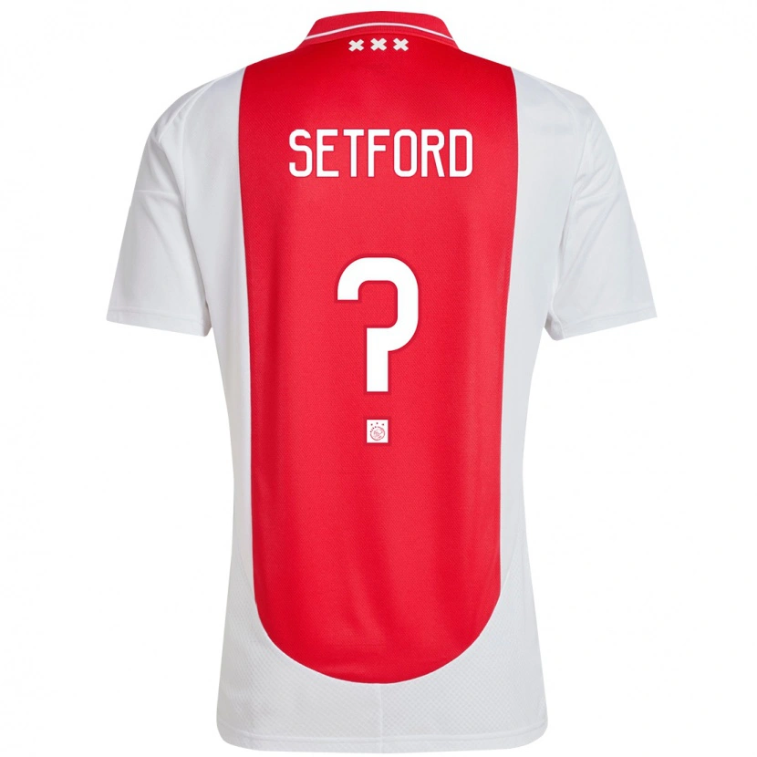 Danxen Enfant Maillot Charlie Setford #0 Rouge Blanc Tenues Domicile 2024/25 T-Shirt