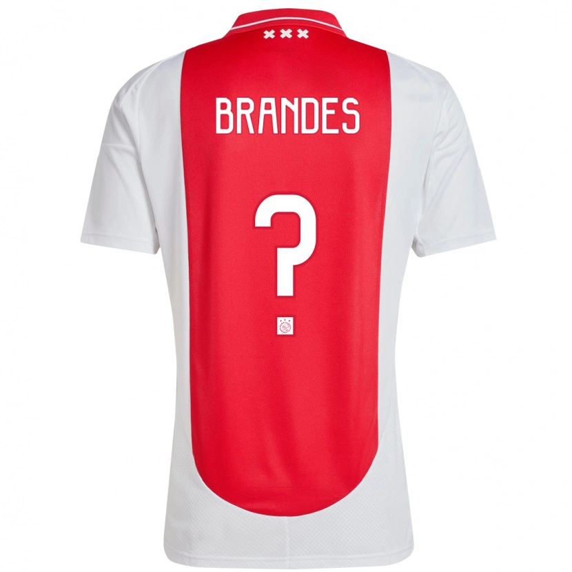 Danxen Enfant Maillot Julian Brandes #0 Rouge Blanc Tenues Domicile 2024/25 T-Shirt