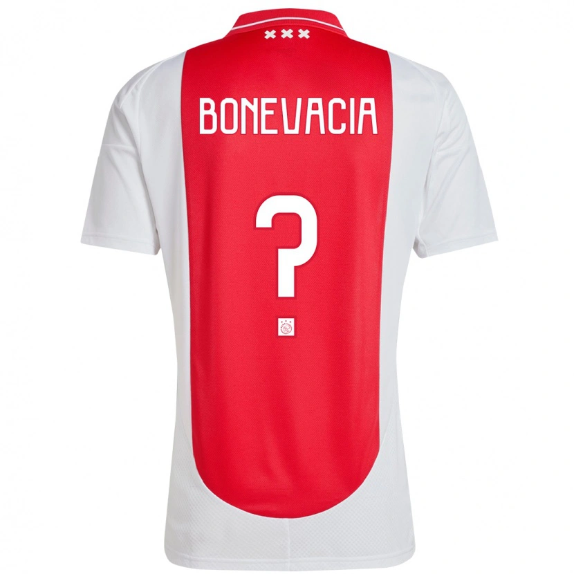 Danxen Enfant Maillot Giuliano Bonevacia #0 Rouge Blanc Tenues Domicile 2024/25 T-Shirt