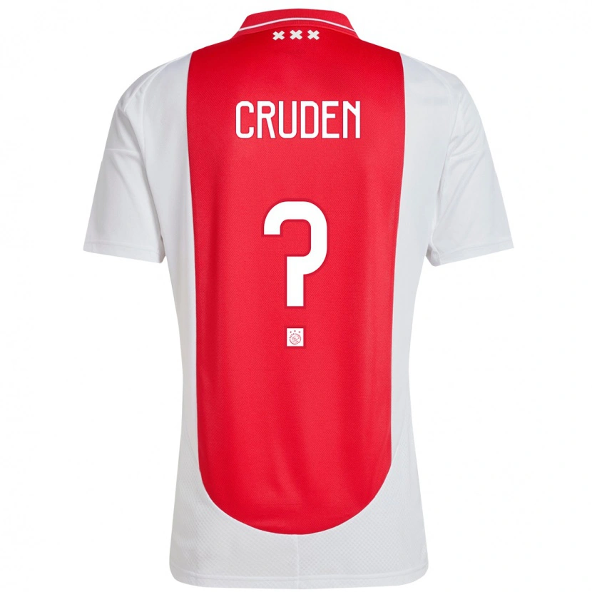 Danxen Enfant Maillot Joeri Cruden #0 Rouge Blanc Tenues Domicile 2024/25 T-Shirt