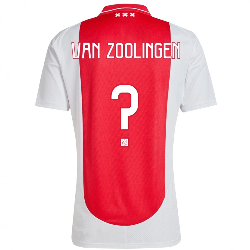 Danxen Enfant Maillot Glenn Van Zoolingen #0 Rouge Blanc Tenues Domicile 2024/25 T-Shirt