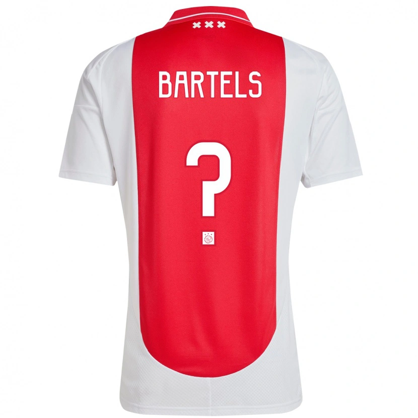 Danxen Enfant Maillot Jip Bartels #0 Rouge Blanc Tenues Domicile 2024/25 T-Shirt