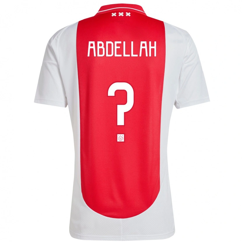 Danxen Enfant Maillot Abdellah Ouazane #0 Rouge Blanc Tenues Domicile 2024/25 T-Shirt