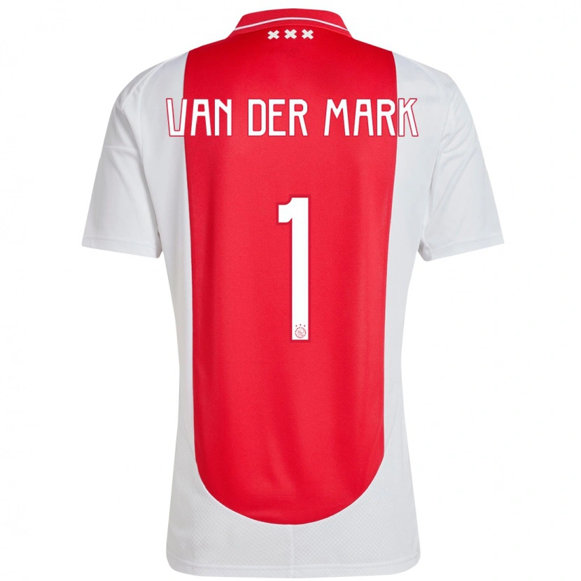 Danxen Enfant Maillot Jesper Van Der Mark #1 Rouge Blanc Tenues Domicile 2024/25 T-Shirt