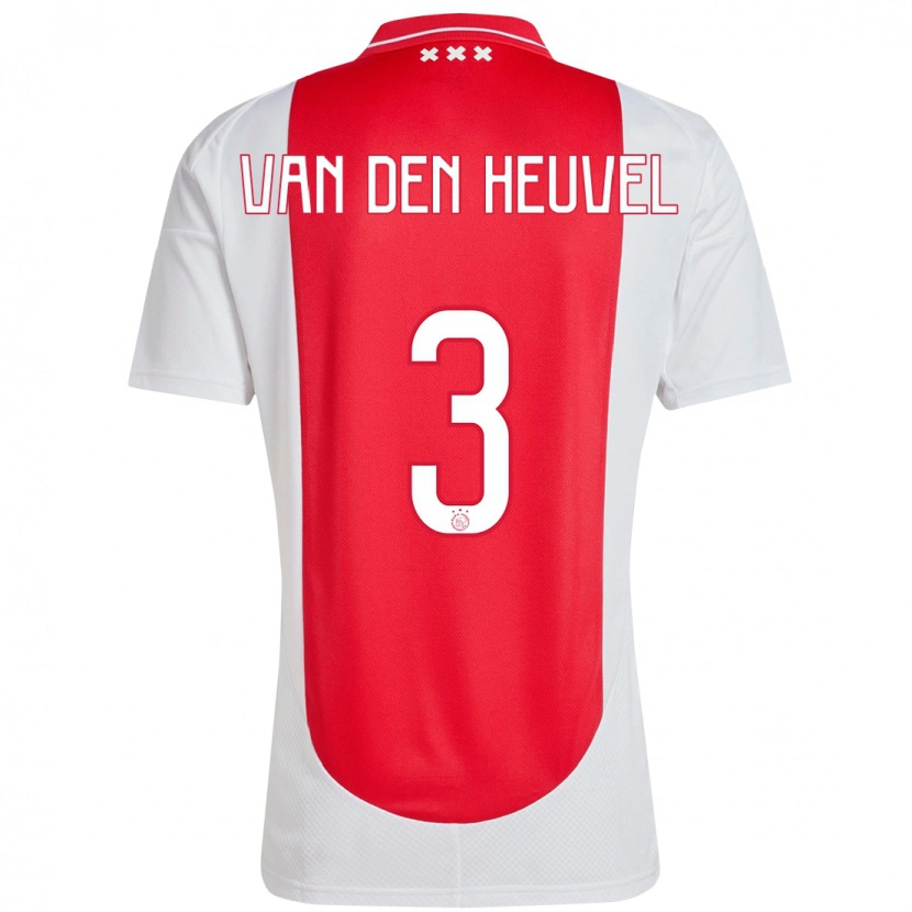 Danxen Enfant Maillot Nino Van Den Heuvel #3 Rouge Blanc Tenues Domicile 2024/25 T-Shirt