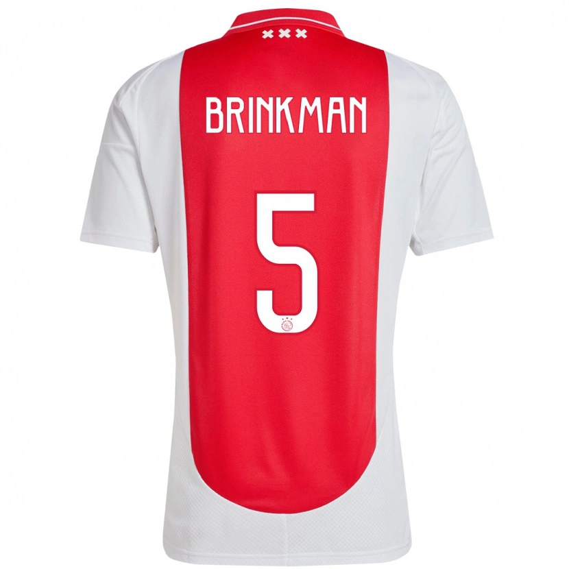 Danxen Enfant Maillot Tim Brinkman #5 Rouge Blanc Tenues Domicile 2024/25 T-Shirt