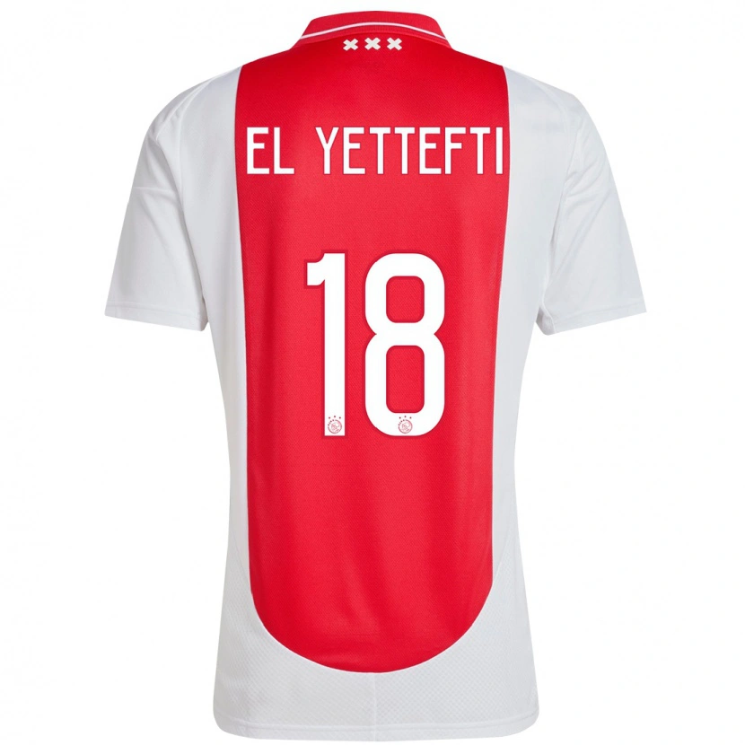 Danxen Enfant Maillot Adil Amghar El Yettefti #18 Rouge Blanc Tenues Domicile 2024/25 T-Shirt